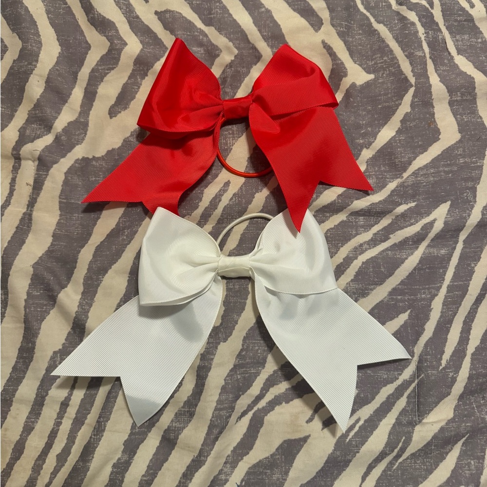 Red and white bows
